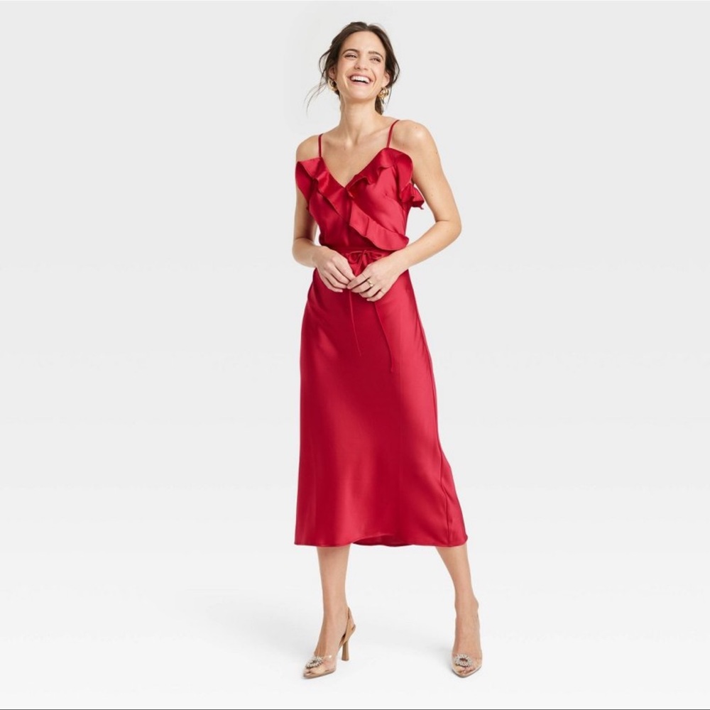Women’s Ruffle Midi Slip Dress ~A New Day L